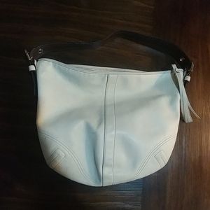 Coach shoulder leather bag off white authentic